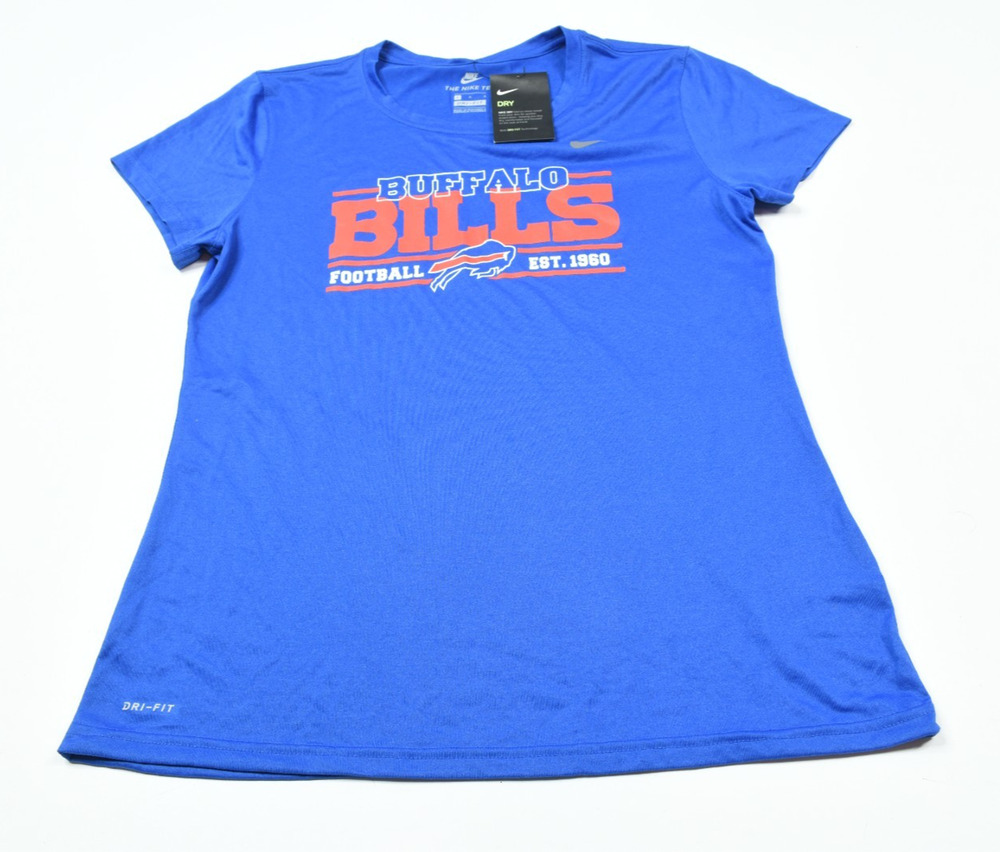 Nike Buffalo Bills T-Shirt Womens Large Blue Short Sleeve Dri-Fit NEW